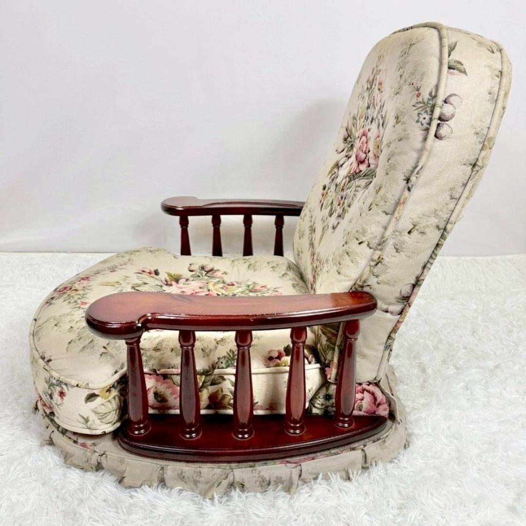 「カリモク家具？」コロニアム柄　回転座椅子　昭和レトロ　アンティーク