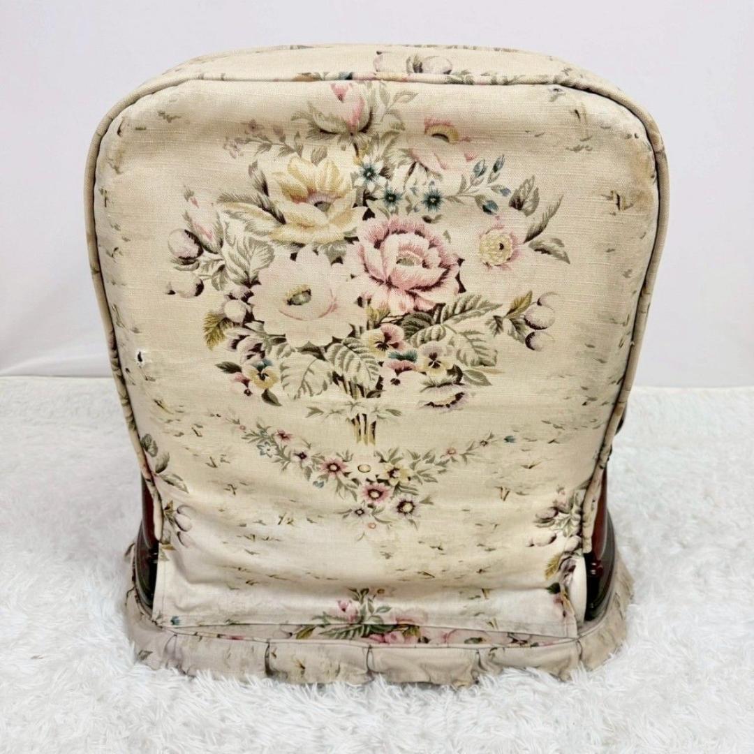 「カリモク家具？」コロニアム柄　回転座椅子　昭和レトロ　アンティーク