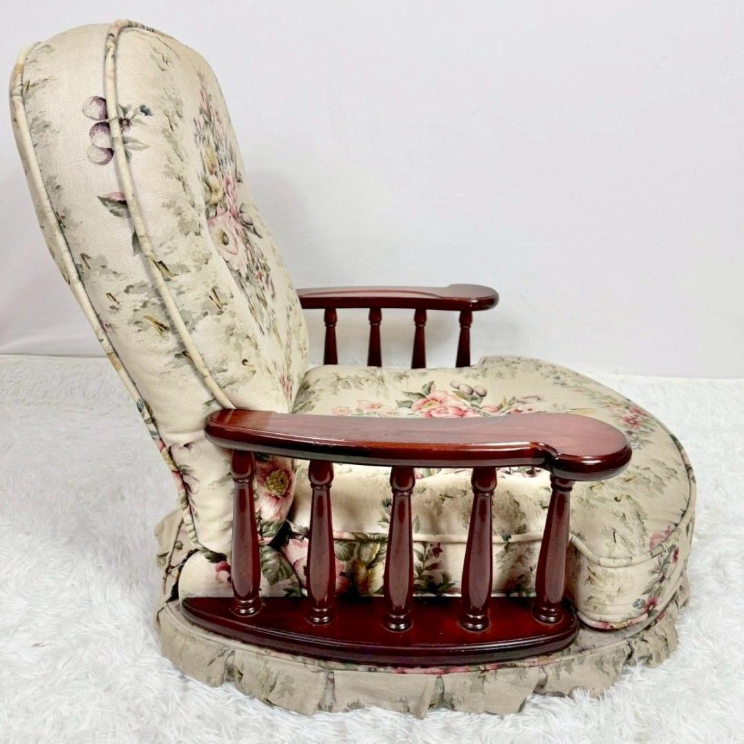 「カリモク家具？」コロニアム柄　回転座椅子　昭和レトロ　アンティーク