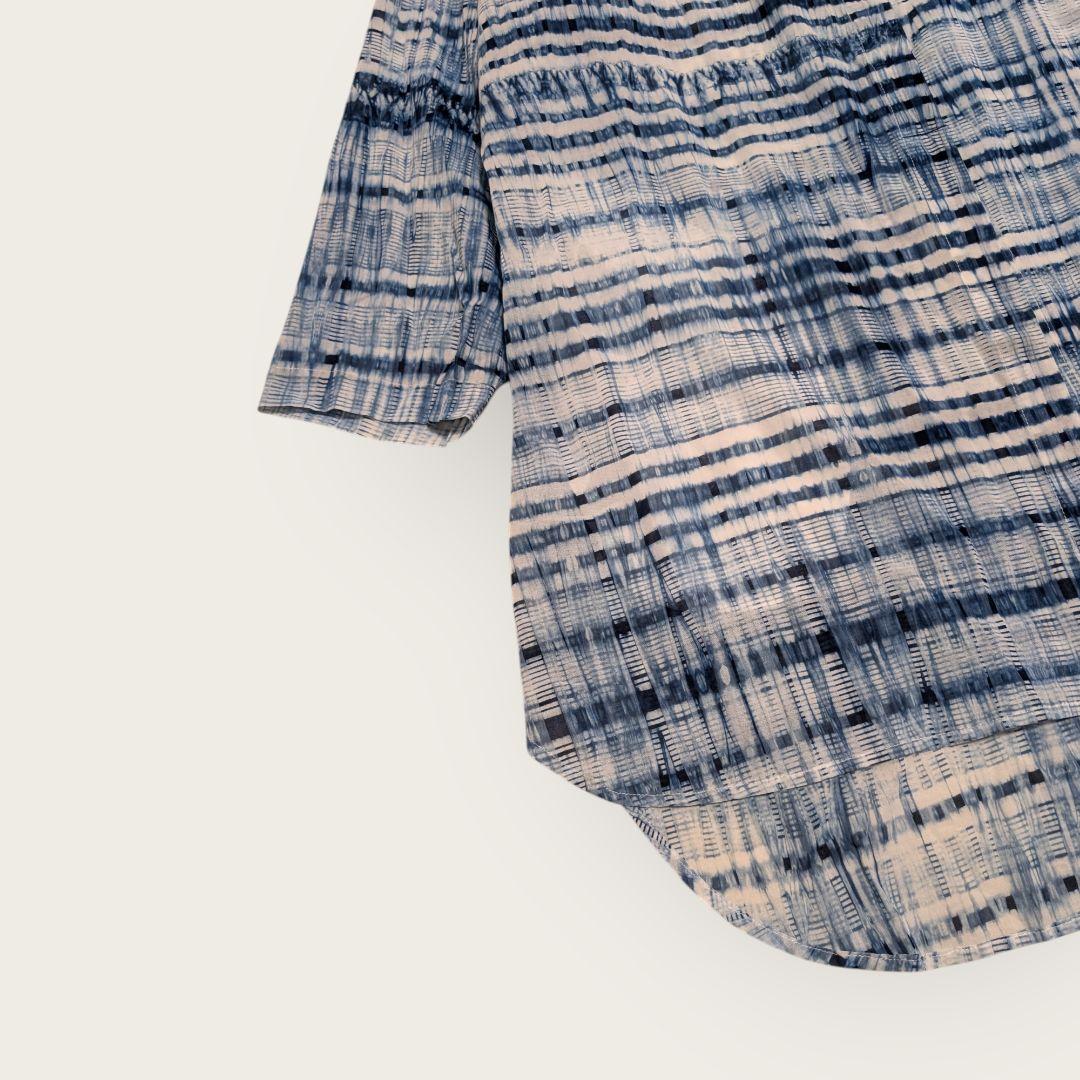 壺草苑　藍染　チュニック　ロングシャツ　天然藍灰汁発酵建　日本製　羽織り