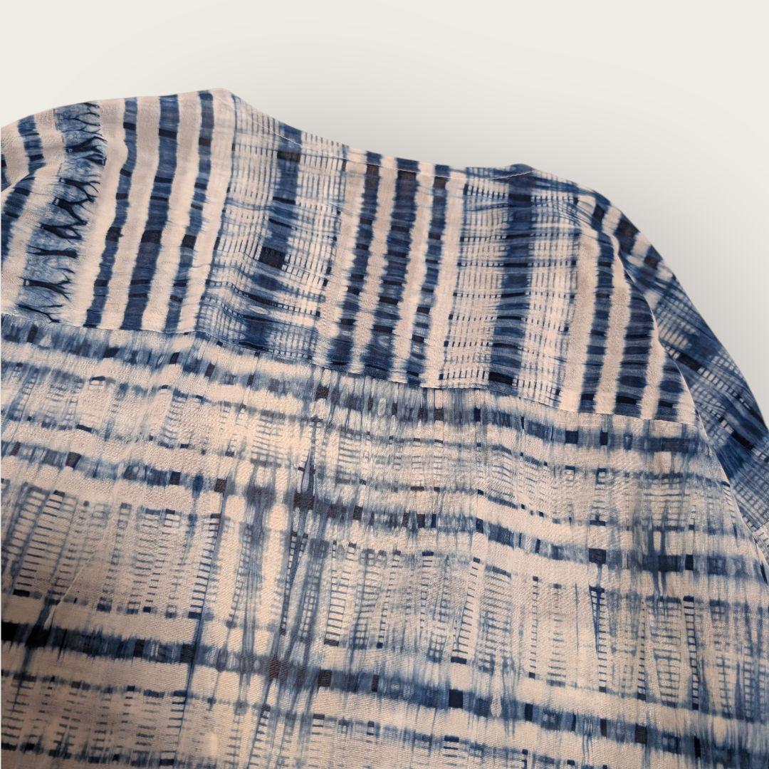 壺草苑　藍染　チュニック　ロングシャツ　天然藍灰汁発酵建　日本製　羽織り