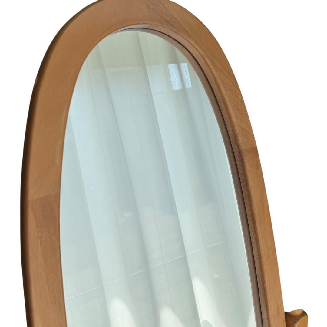 【送料込み】アンティーク　木製スタンドミラー　脚付き　姿見　822-5