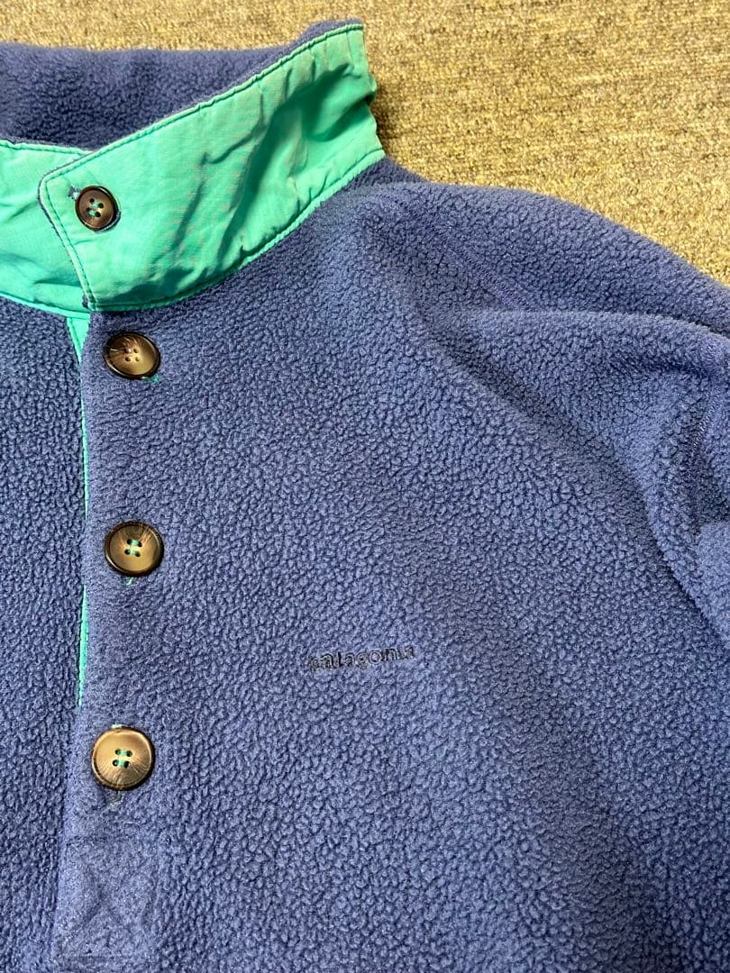 企業ロゴ入り 90’s パタゴニア シンチラプルオーバー 色ラベンダー サイズL