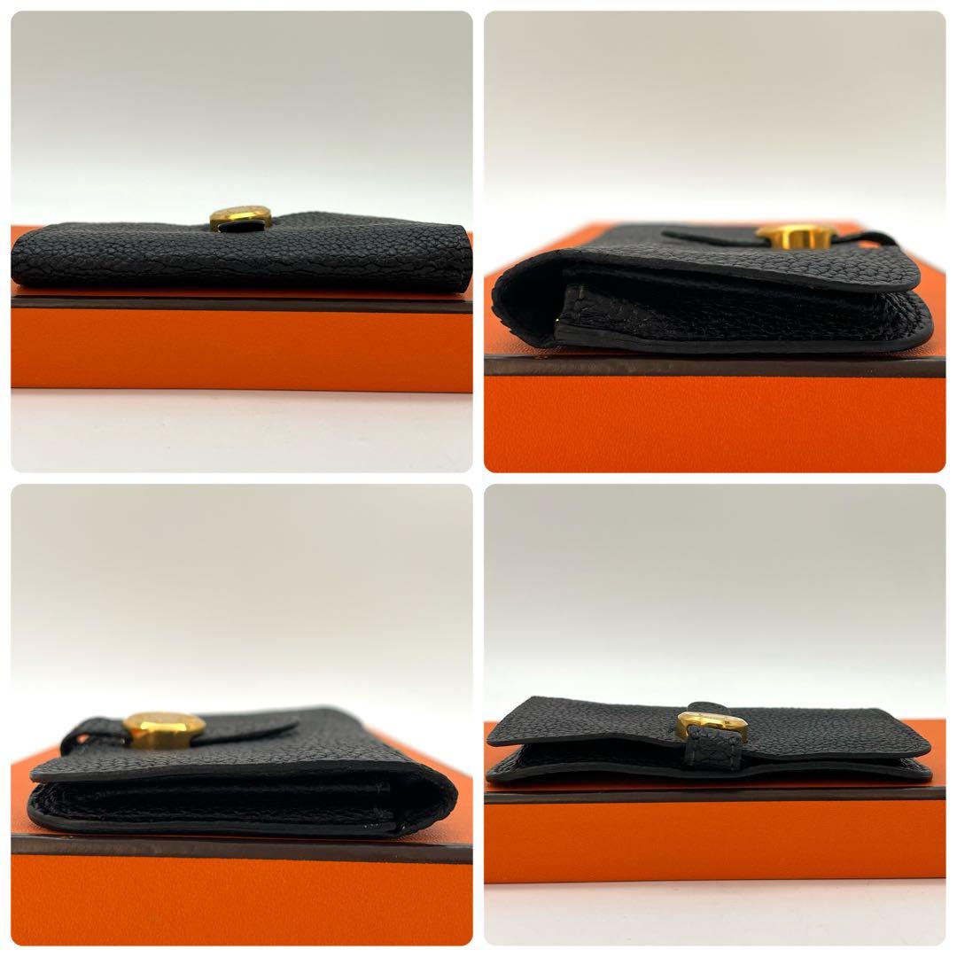 エルメス　ドゴン　コンパクト　ケース　キーケース　ブラック　チェーン