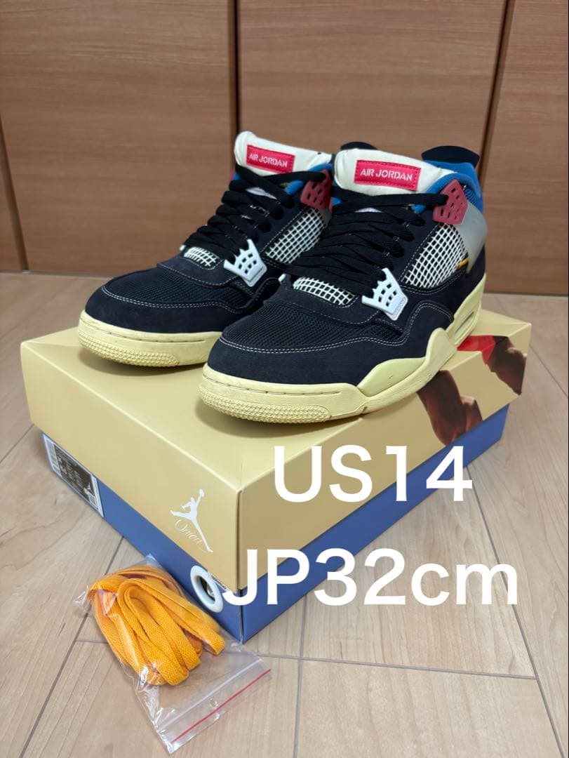 Nike×Unionナイキユニオンエアジョーダン4オフノワールUS14/32cm