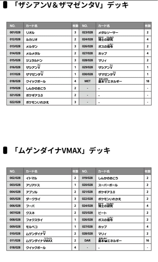 ポケモンカードスペシャルデッキ (ザシアン・ザマゼンタ vs ムゲンダイナ)