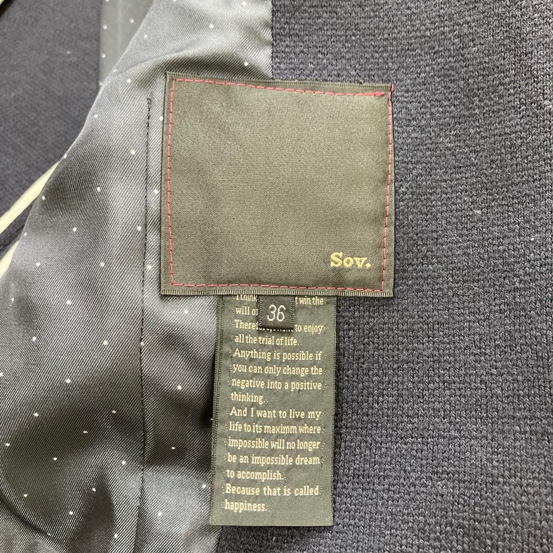 SOV. ✨紺ブレ　テーラードジャケット　　 ワッペン　金ボタン ビジュー