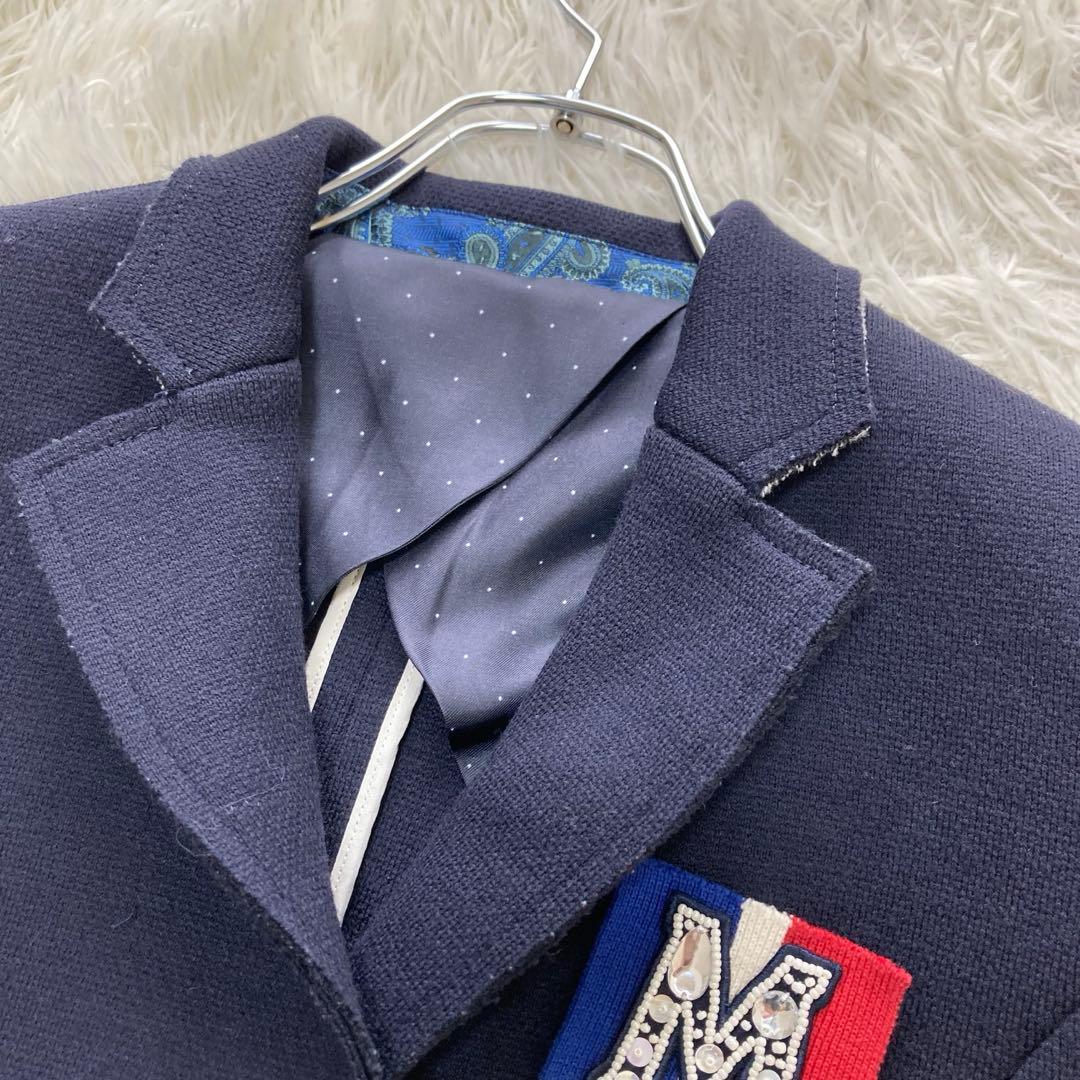 SOV. ✨紺ブレ　テーラードジャケット　　 ワッペン　金ボタン ビジュー