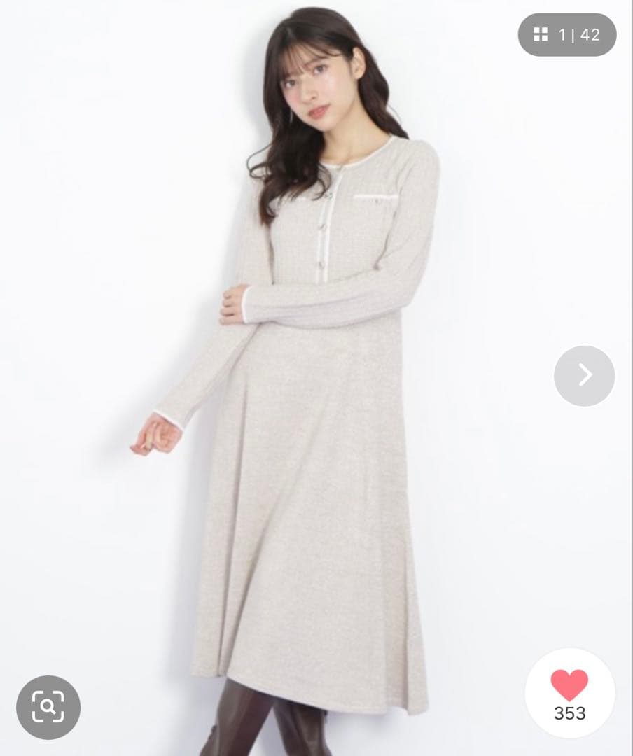 JILL by JILLSTUART ラメツイード配色ニットワンピース