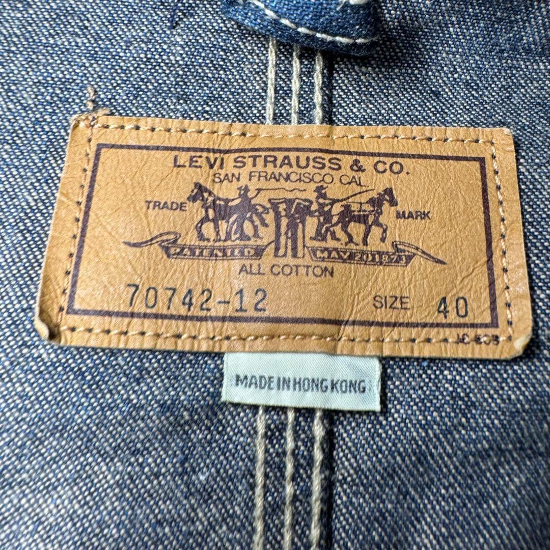 ☆Levi’s WORKERS デニムカバーオール 濃紺 香港製 90s 40☆