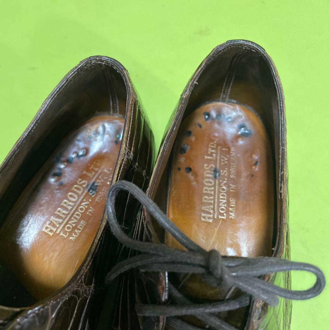 クロコ革靴　ブラウン　ビンテージシューズ　サイズ5〜5.5