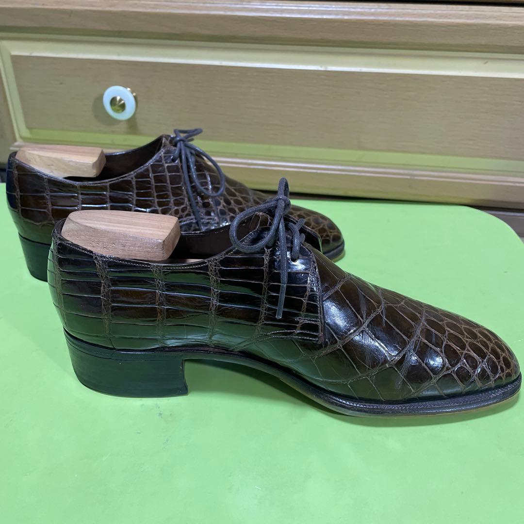 クロコ革靴　ブラウン　ビンテージシューズ　サイズ5〜5.5