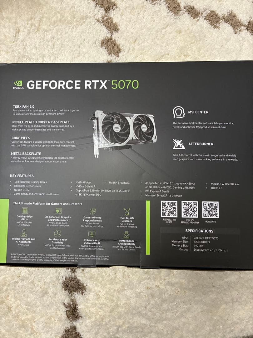 未開封　MSI GeForce RTX 5070 VENTUS 2X OC