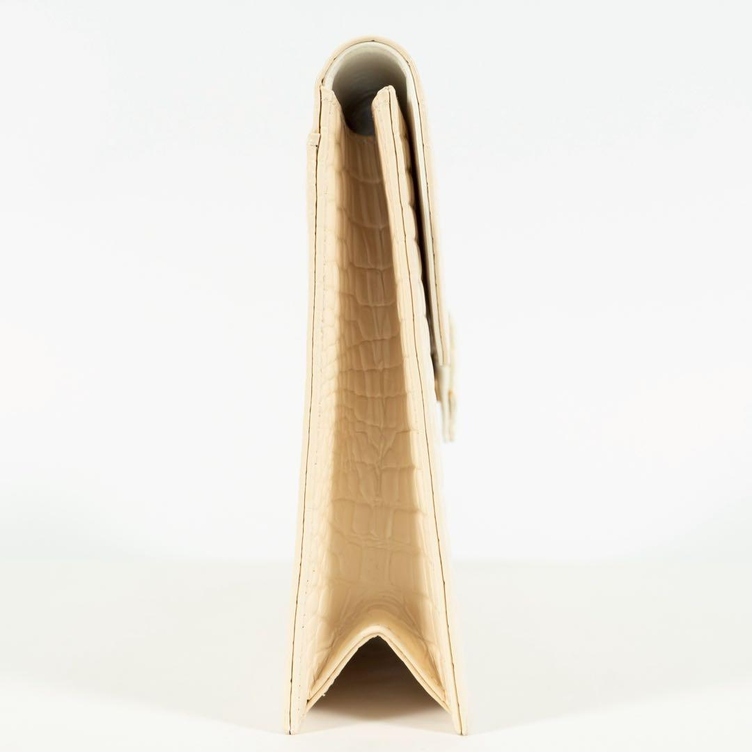 【極美品✨】イヴサンローラン セカンドバッグ クロコ型押し レザー アイボリー