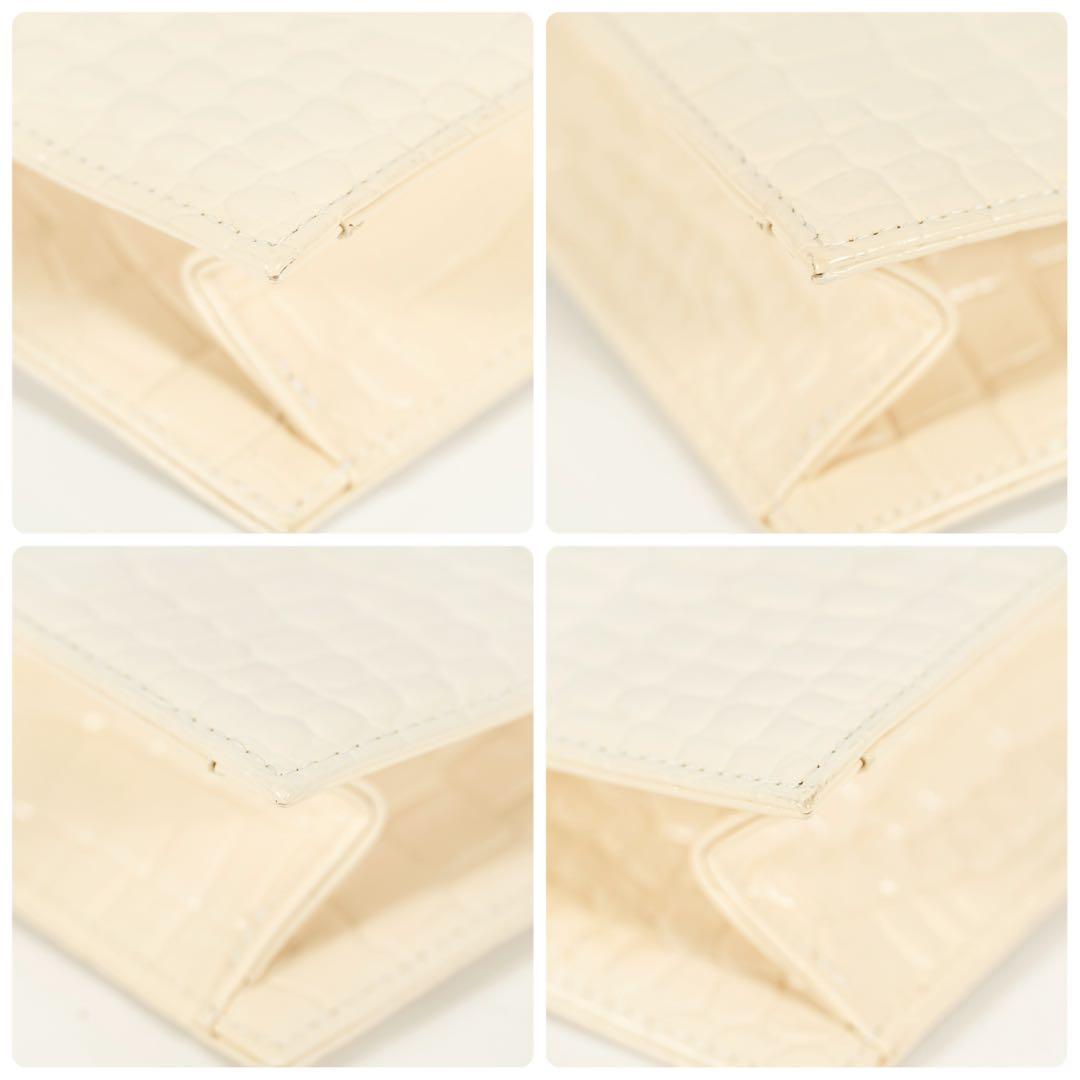 【極美品✨】イヴサンローラン セカンドバッグ クロコ型押し レザー アイボリー