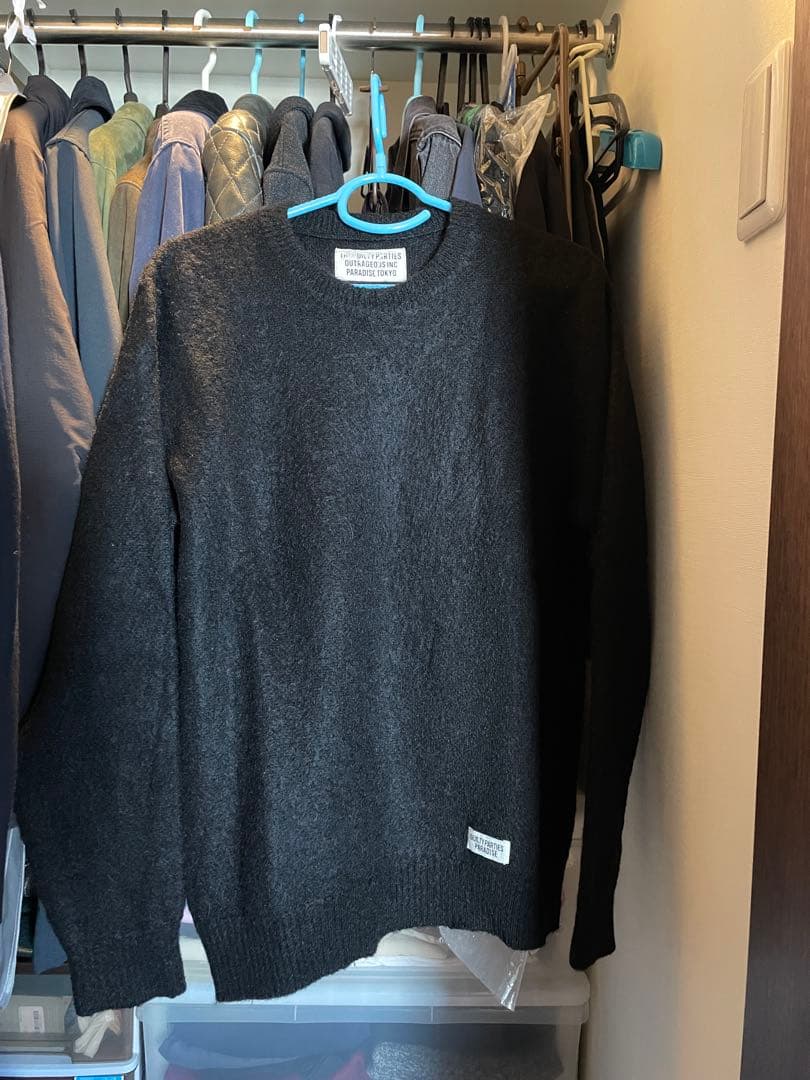 ワコマリア モヘア 厚手ニット・セーター　ブラック