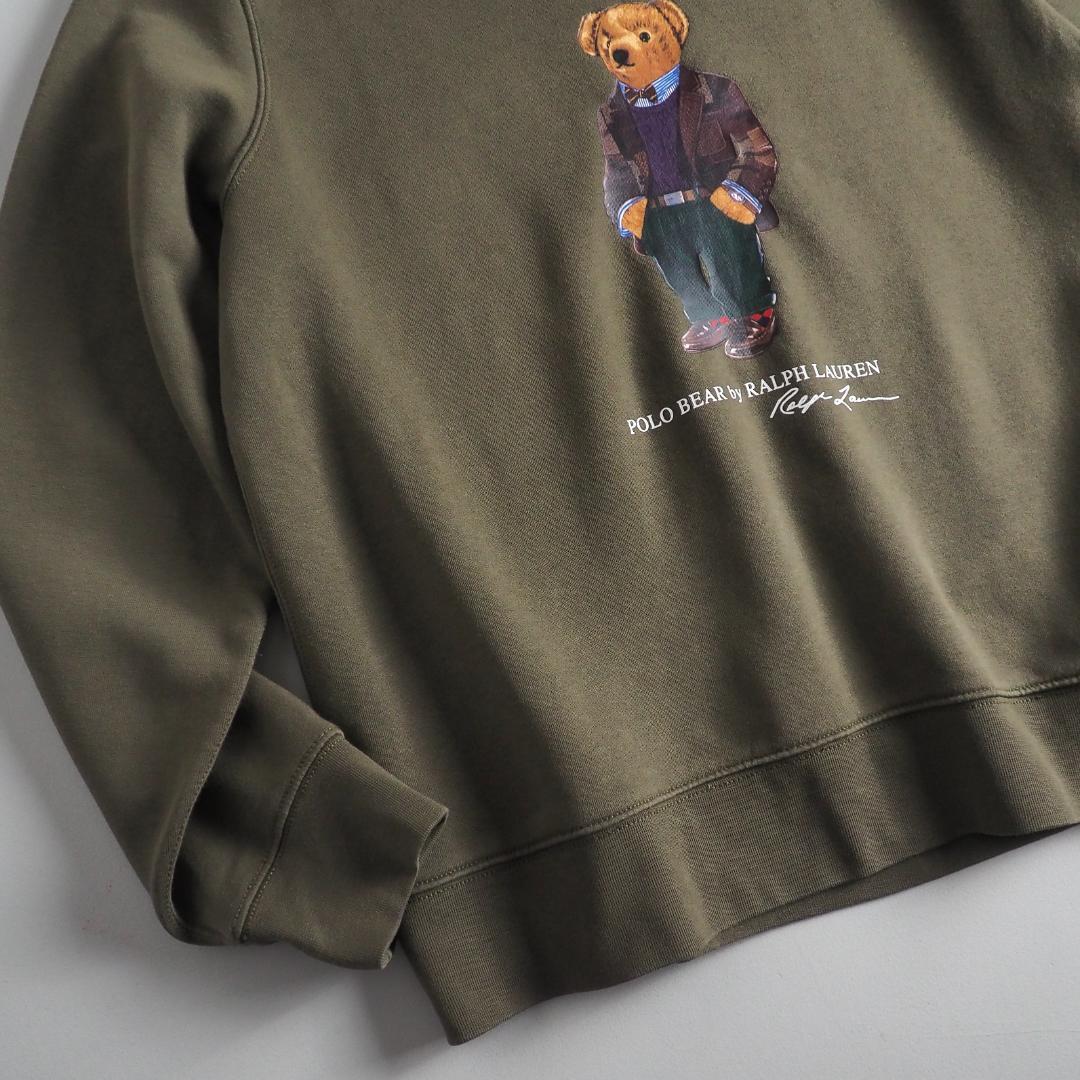 ラルフローレン　スウェット　トレーナー　カーキ　ポロベア　美品