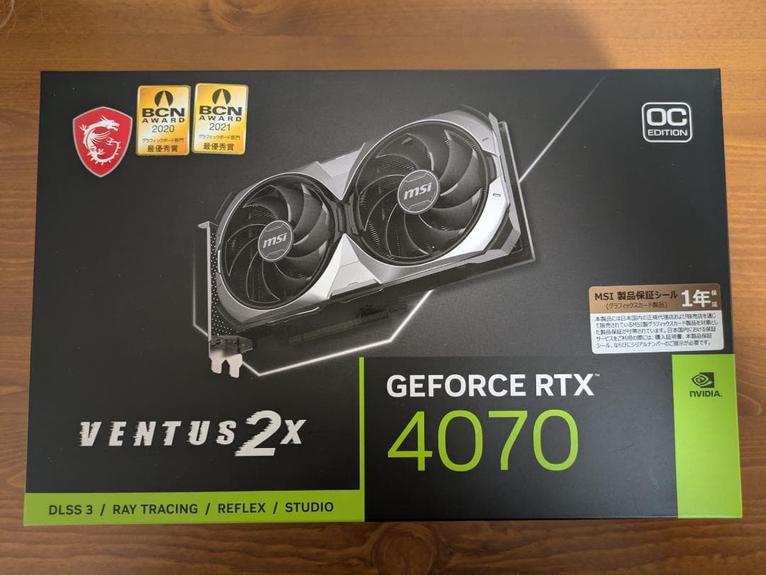MSI GeForce RTX4070 VENTUS 2X グラフィックボード