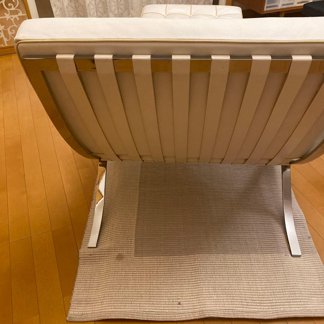 ◯バルセロナチェア リプロダクト ホワイト オットマン付き デザイナーズ 白