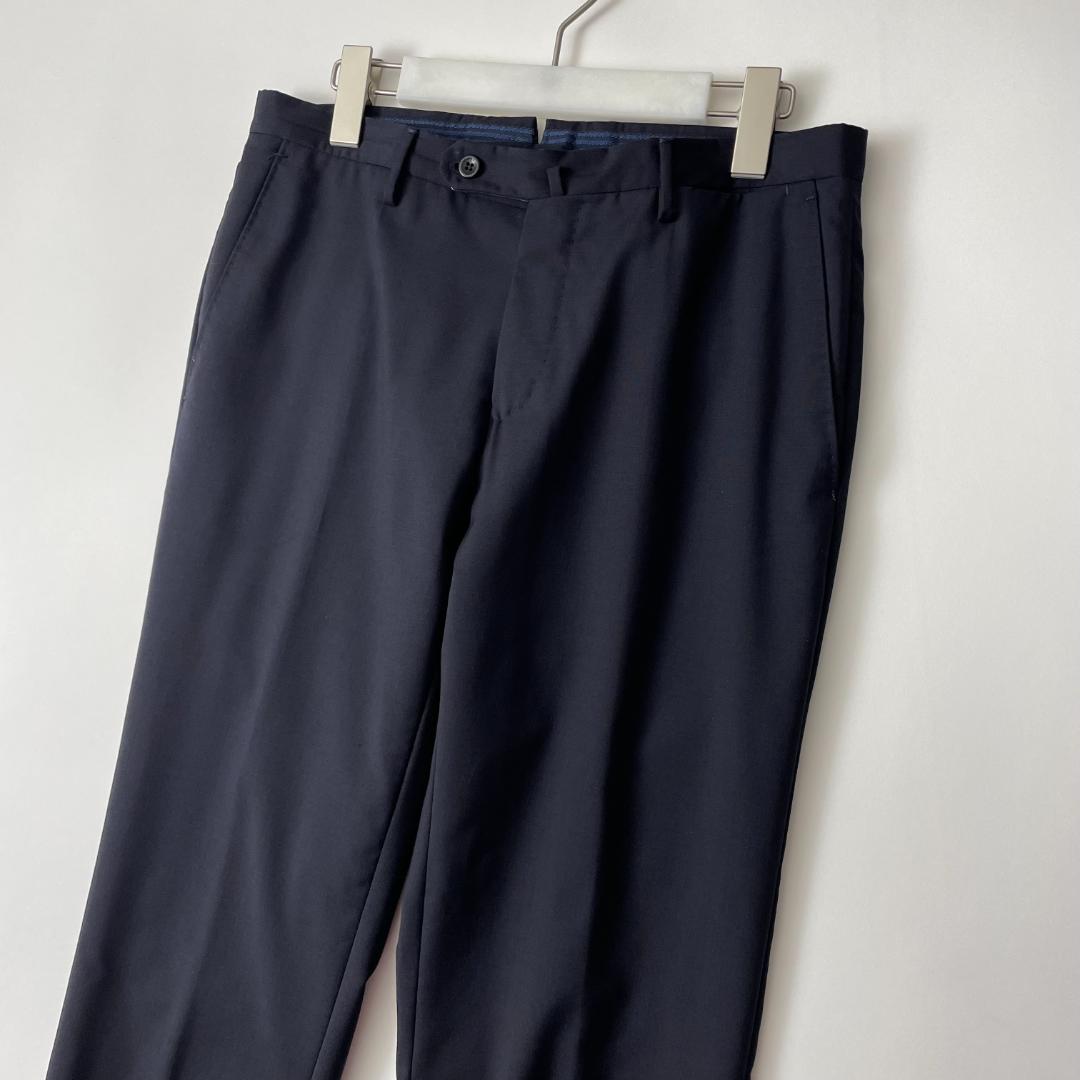 INCOTEX 46 (jb) スリムフィット スラックス パンツ ネイビー 紺