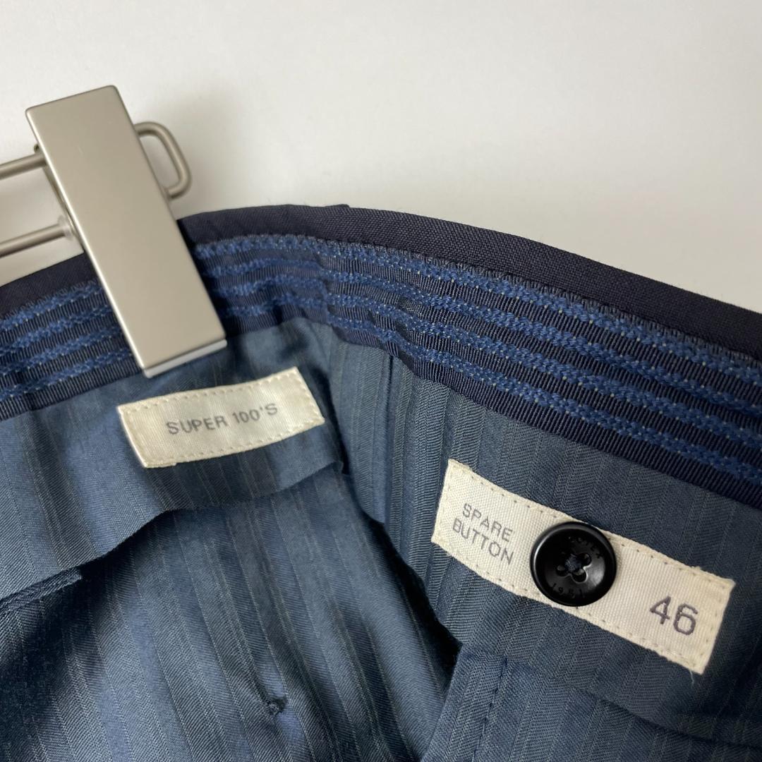 INCOTEX 46 (jb) スリムフィット スラックス パンツ ネイビー 紺