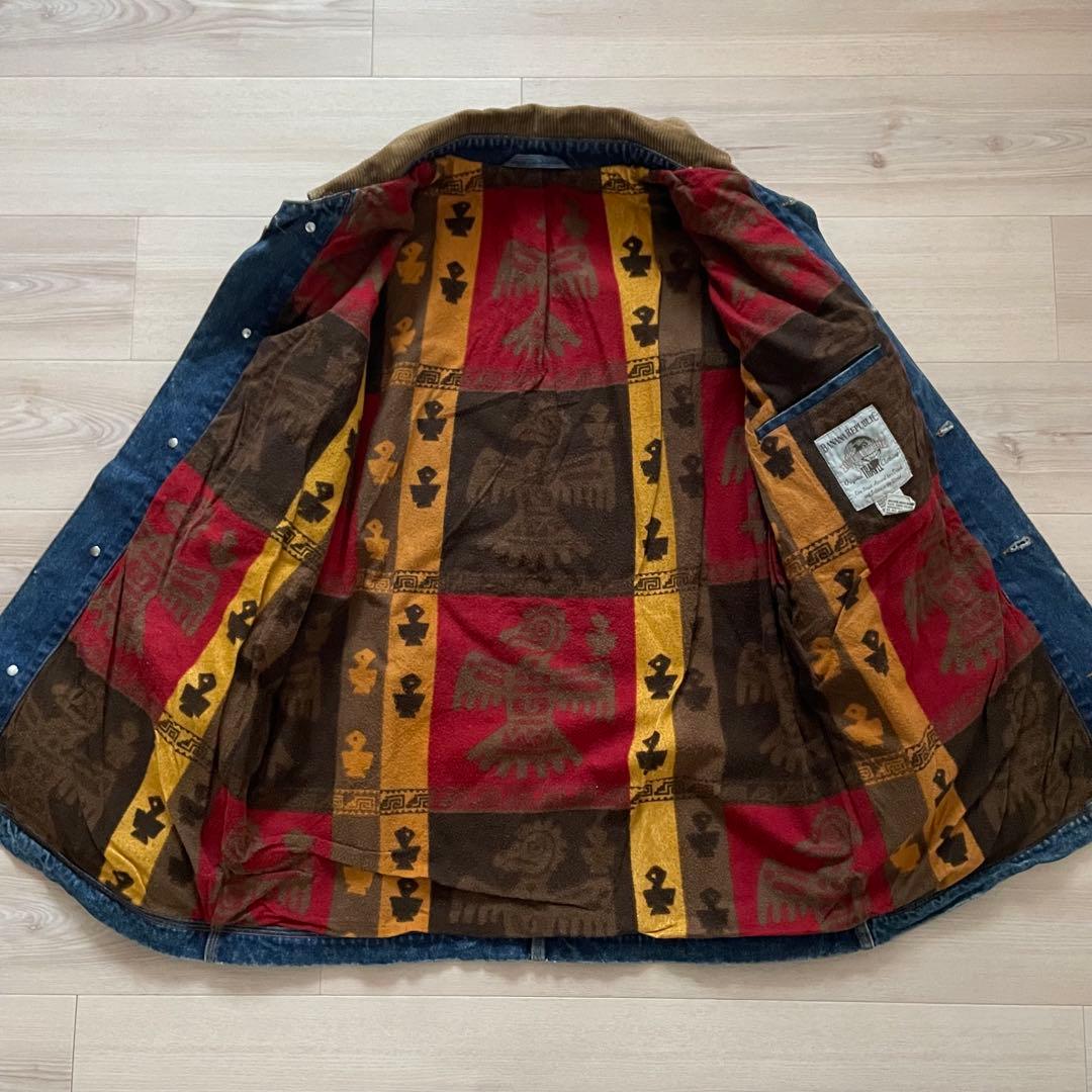 80s BANANA REPUBLIC デニムカバーオール 襟コーズ 地球儀タグ
