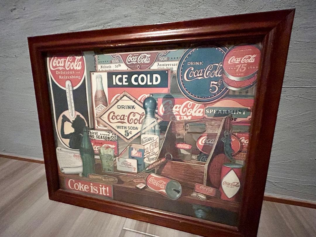 超貴重！　ビンテージ　'80s　Coca-Cola　コカコーラ　パブミラー