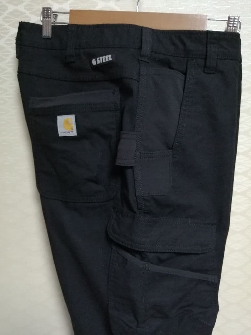 (4165)カーハートsteelカーゴ　ワークパンツ　ブラック　極美品