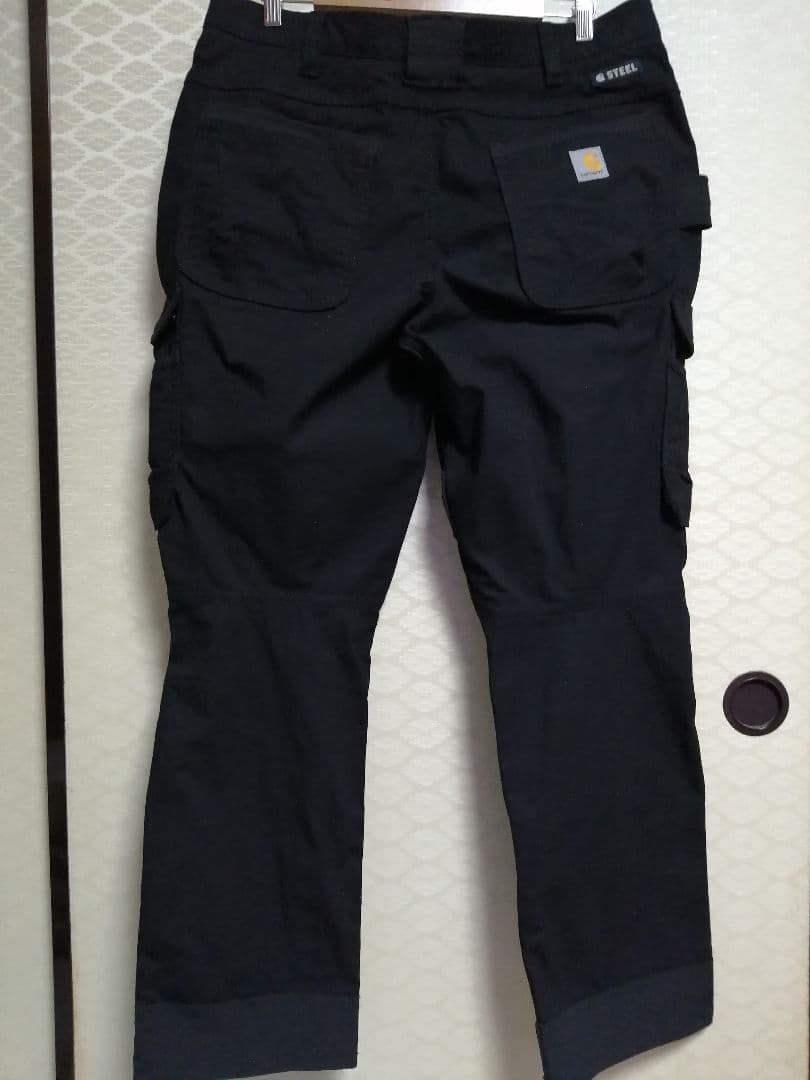 (4165)カーハートsteelカーゴ　ワークパンツ　ブラック　極美品