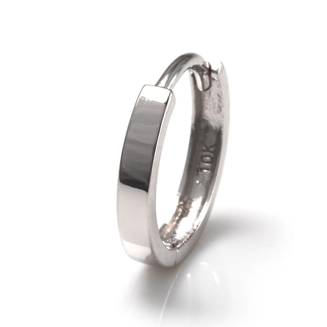 AVALANCHE 10Kホワイトゴールド ピアス 11mm 両耳 フープピアス