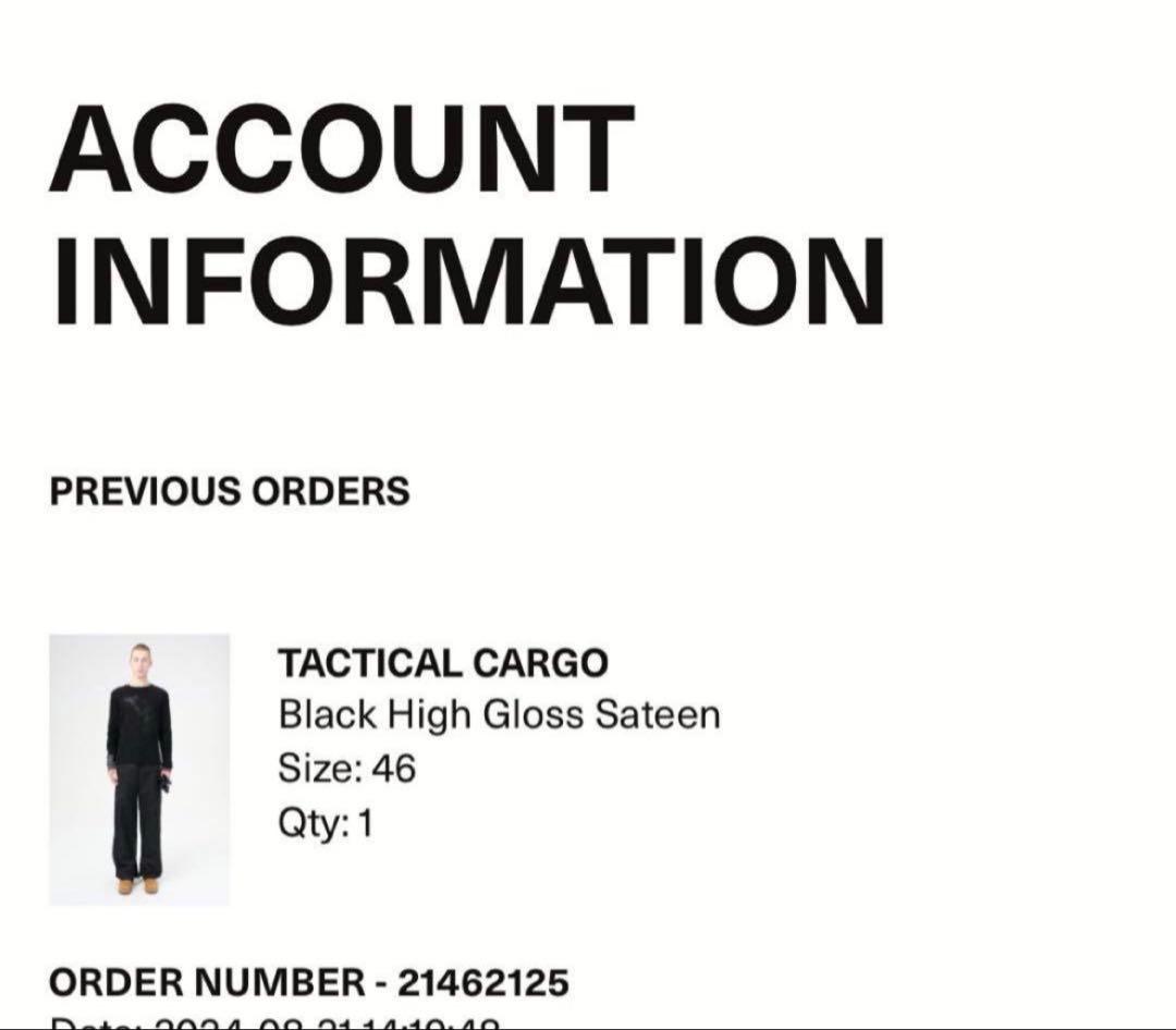 パンツ 24FW OUR LEGACY TACTICAL CARGO 46