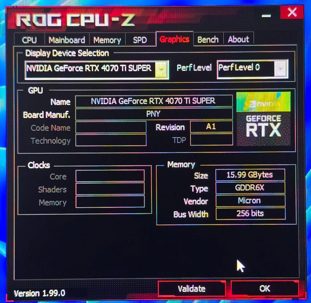 PNY GEFORCE RTX 4070Ti SUPER OC 動作品