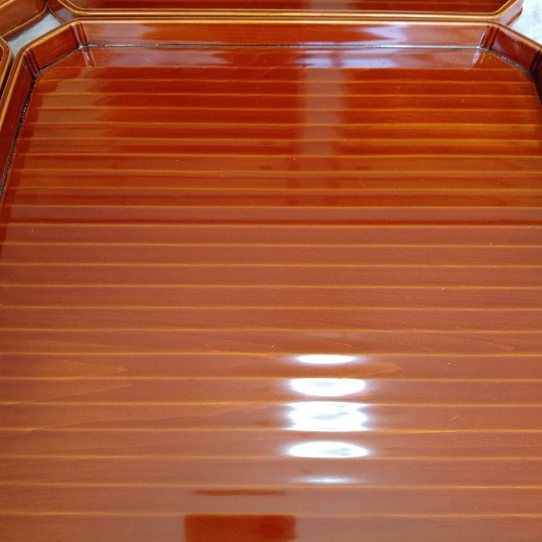 飛騨春慶　春慶塗　懐石膳　四角盆　4枚