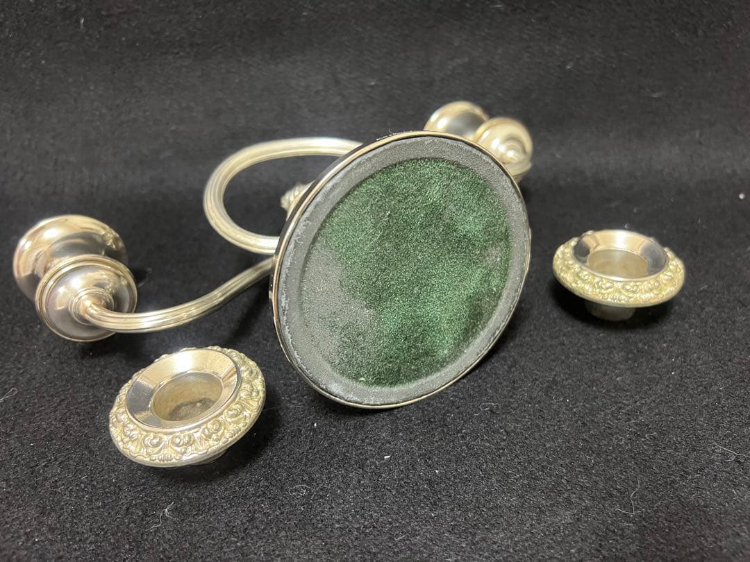 イギリスアンティーク銀シルバープレート製キャンドルスタンド1960年代現状品のみ