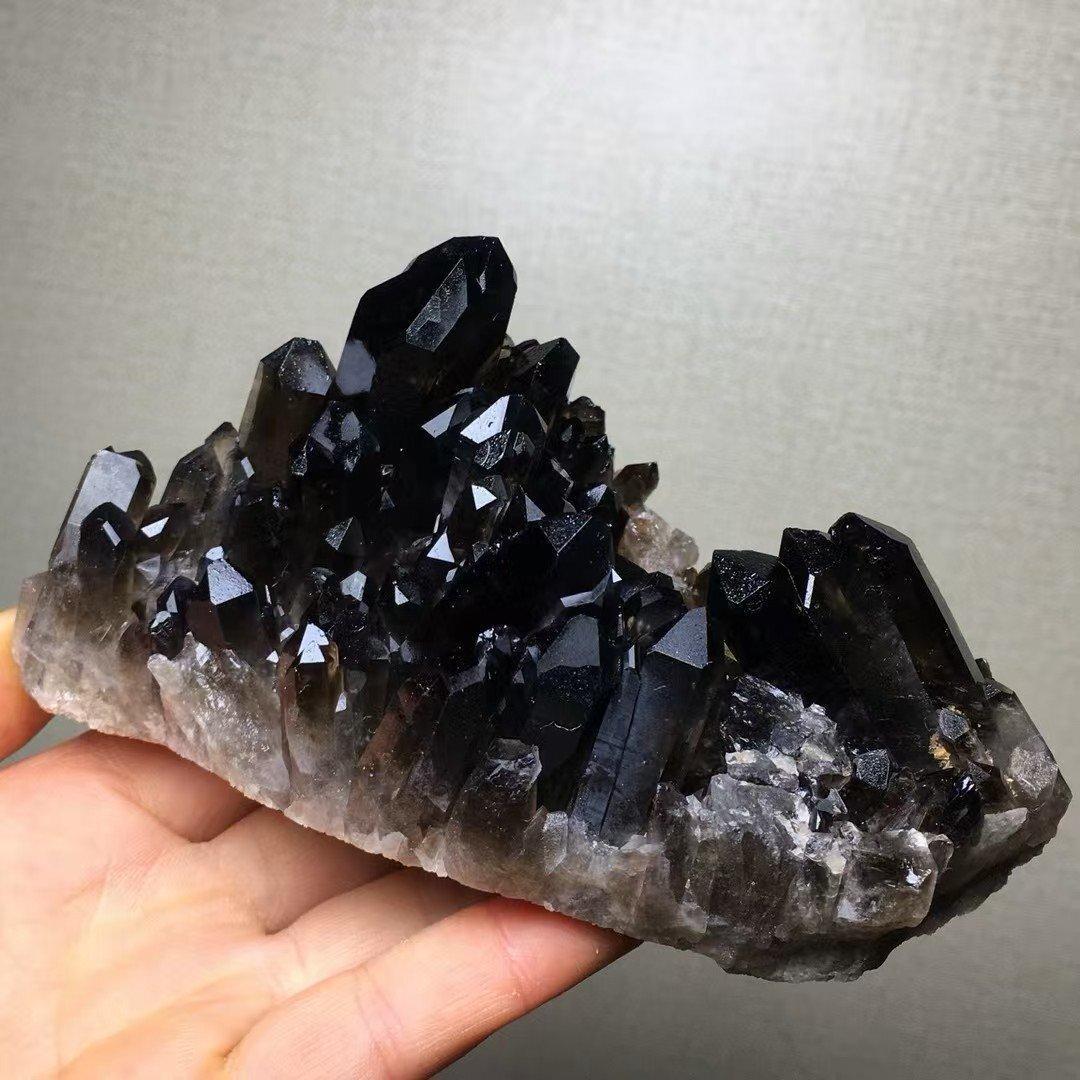 AAAA級魔除け天然モリオン黒水晶クラスターB1210/YS/1000/190D