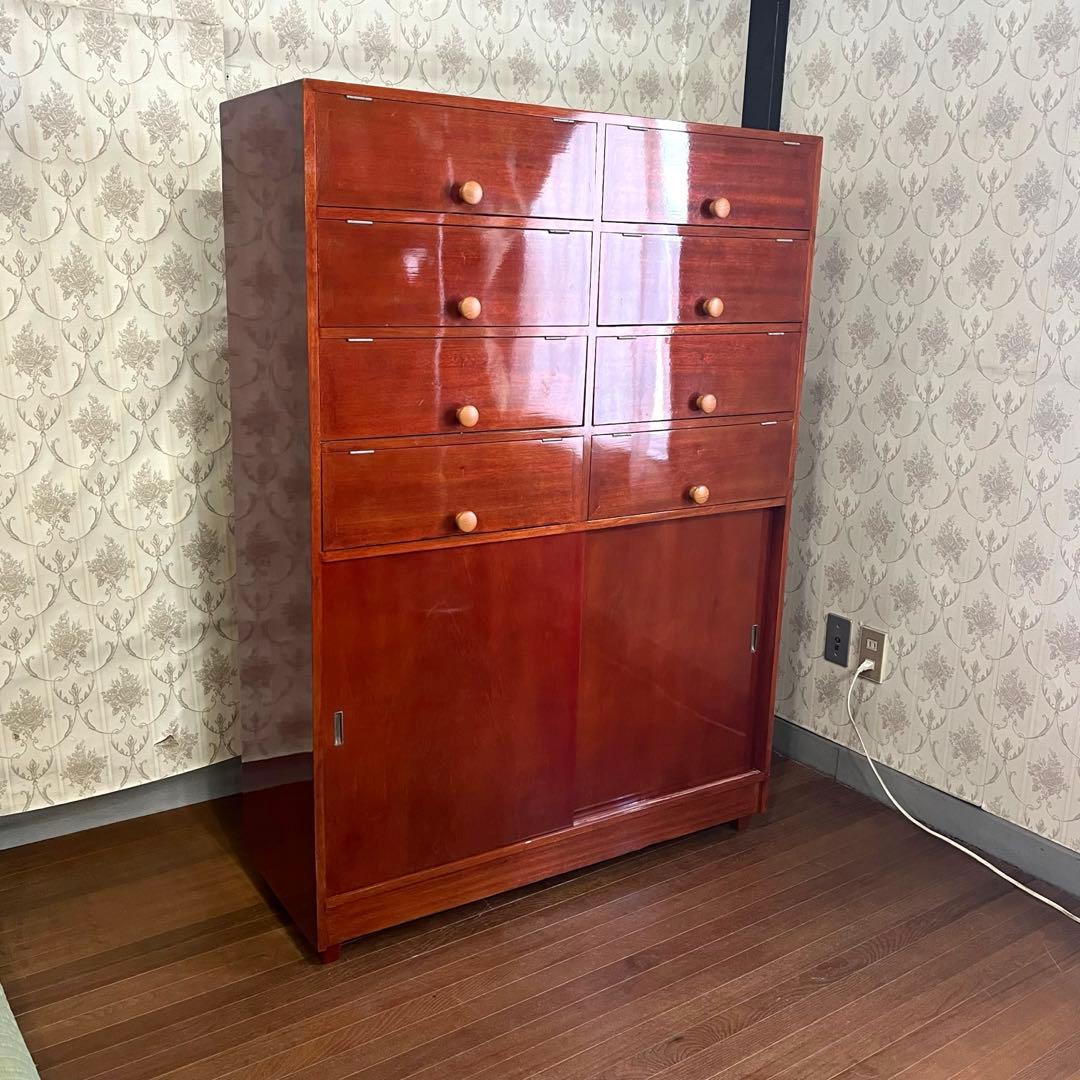 【アンティーク】木製 パタパタ下駄箱 靴箱 シューズボックス 収納棚 古民家