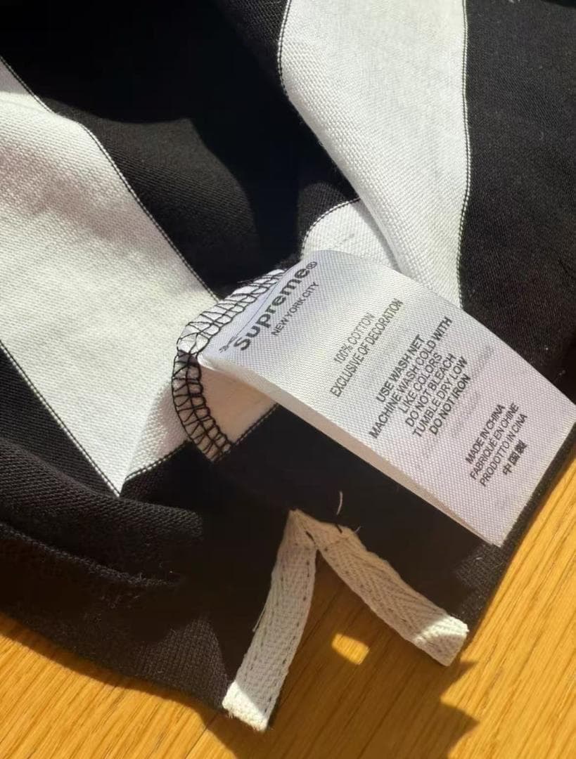Supreme ストライプ長袖ポロシャツ 新品タグ付き