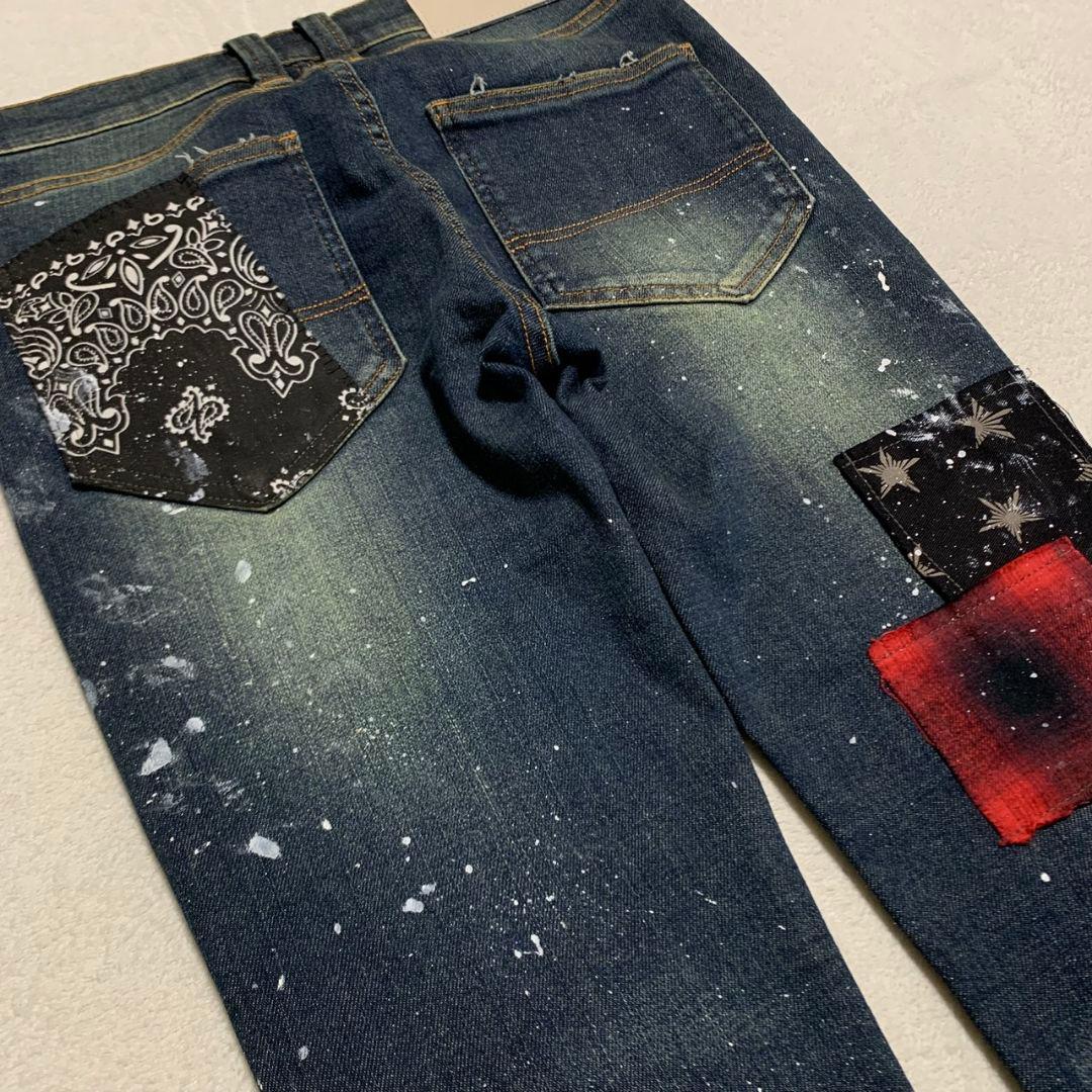 《レア》NO ID.×OVERDESIGN ストレッチ パッチワークスキニー