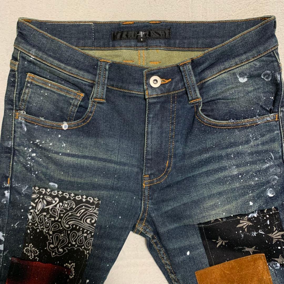 《レア》NO ID.×OVERDESIGN ストレッチ パッチワークスキニー