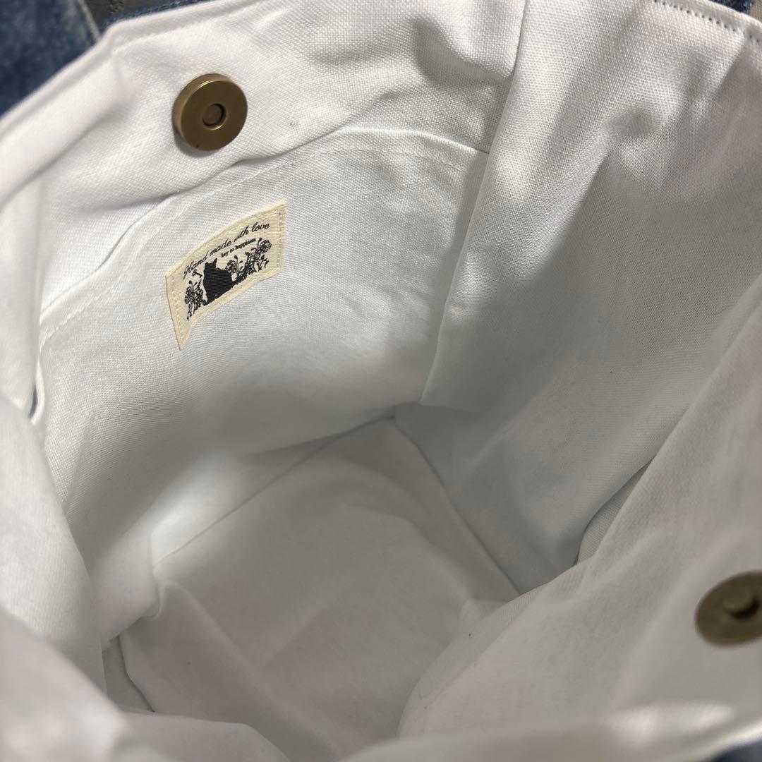 カ*ミ様 コヤンイサムチョン❇︎ふわふわタビー柄ファー❇︎バック❇︎デニムリメイ