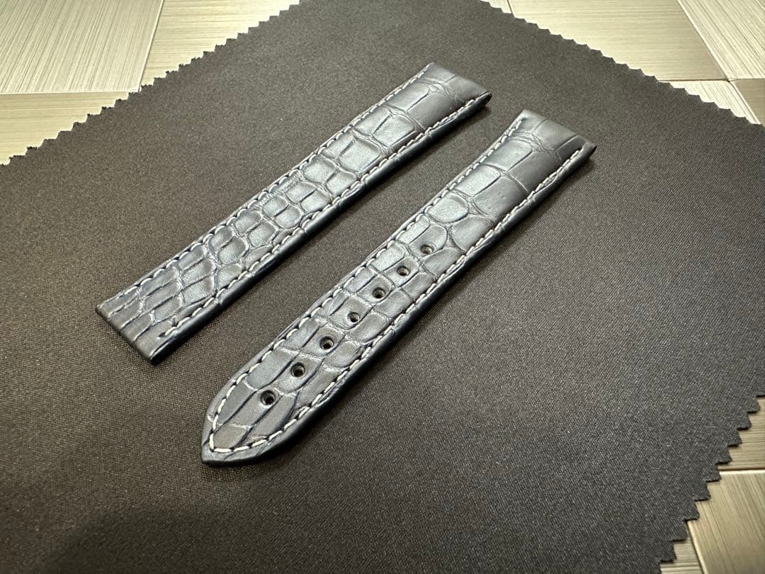 【純正品】OMEGA ネイビーアリゲーターレザーストラップ 19mm