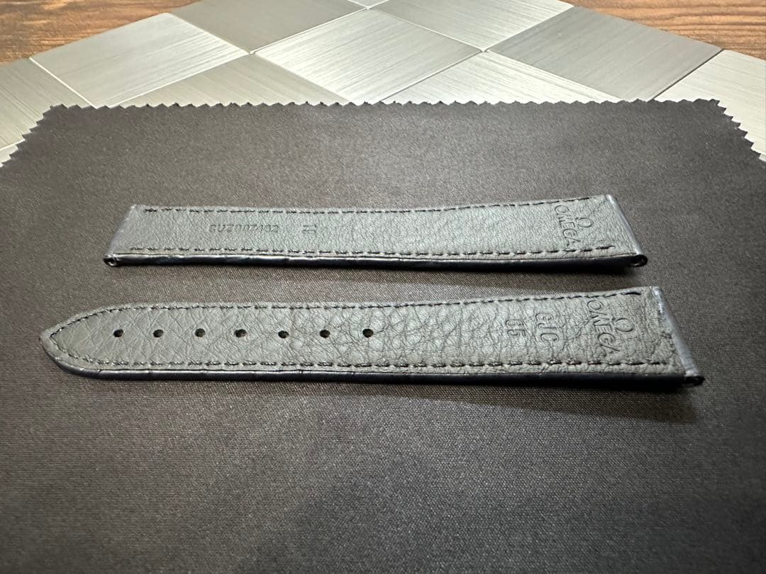 【純正品】OMEGA ネイビーアリゲーターレザーストラップ 19mm