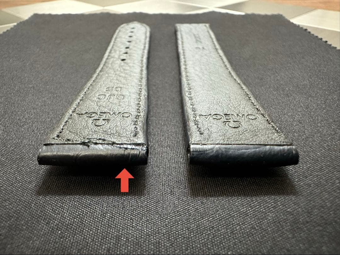 【純正品】OMEGA ネイビーアリゲーターレザーストラップ 19mm