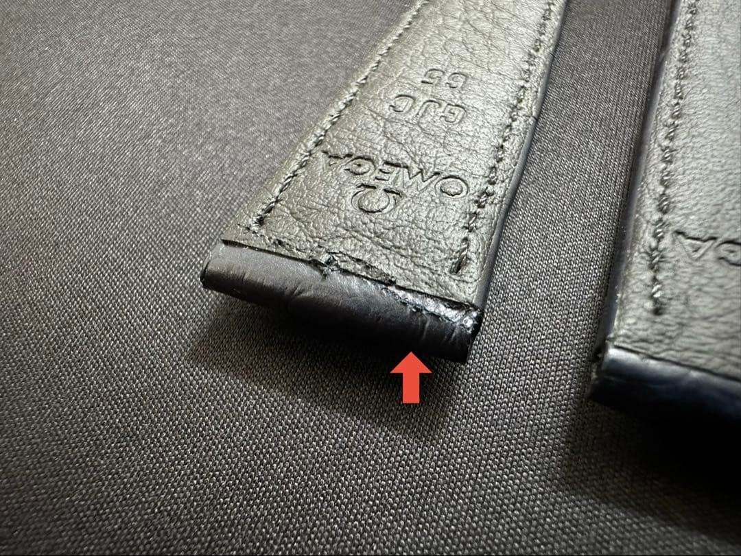 【純正品】OMEGA ネイビーアリゲーターレザーストラップ 19mm