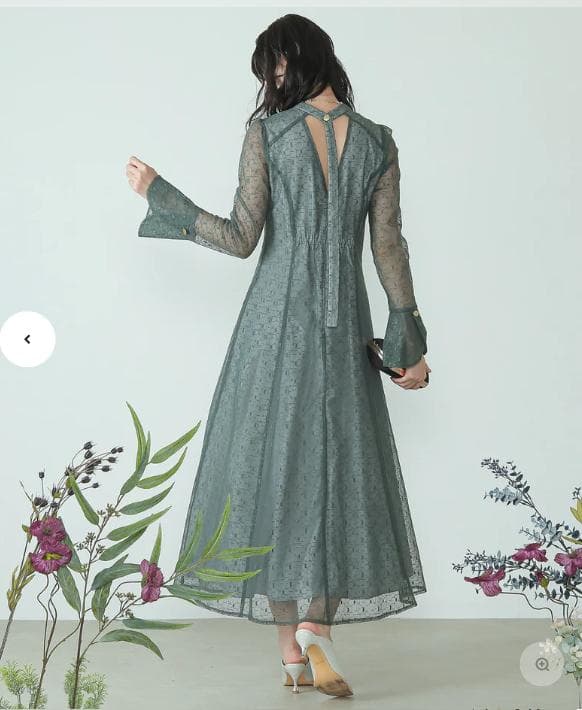 【新品】kana 幾何学柄 レース バックオープン ワンピース パーティードレス