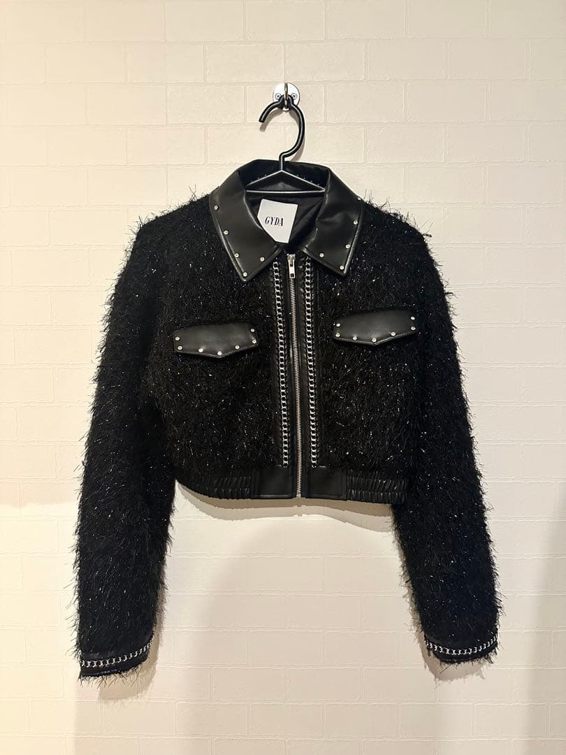 gyda ラメツイードチェーンジャケット