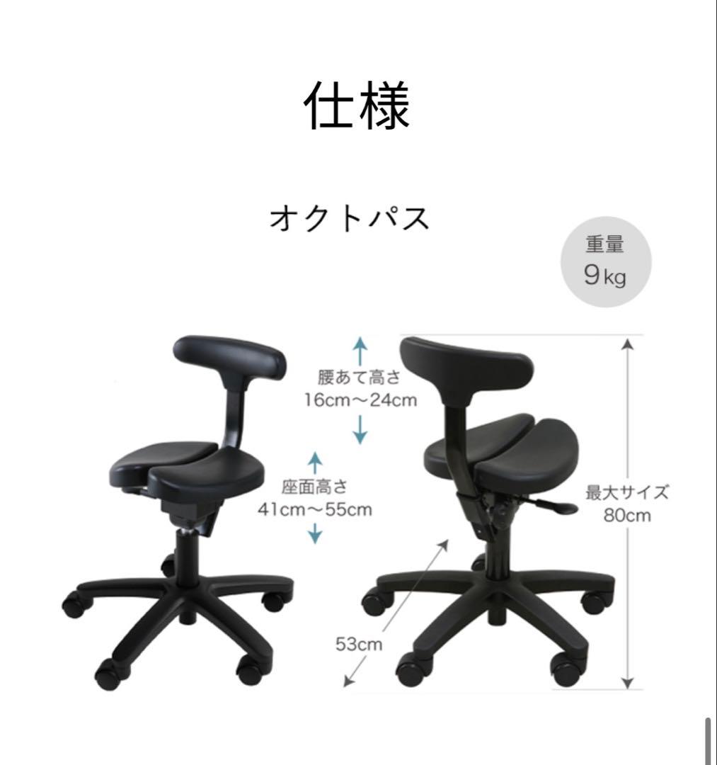 アーユルチェア　オクトパス　ブラック　体圧分散マット付
