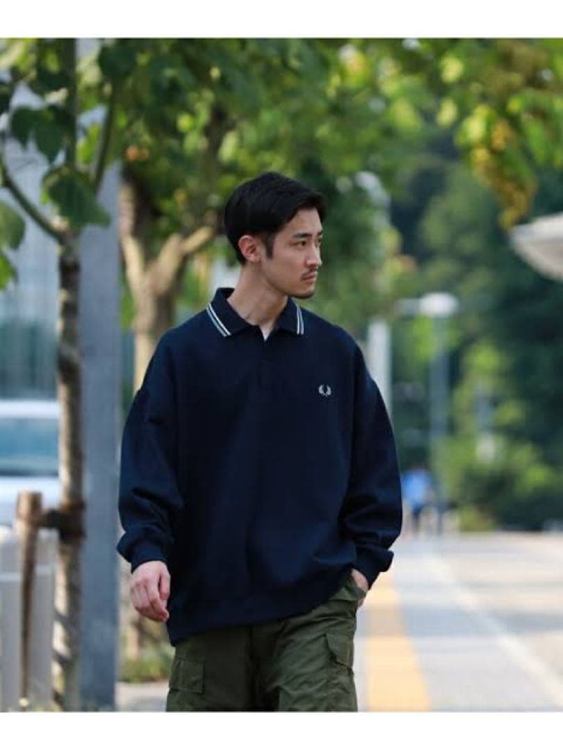 FRED PERRY × BEAMS / 別注 ピケ スウェット ポロシャツ