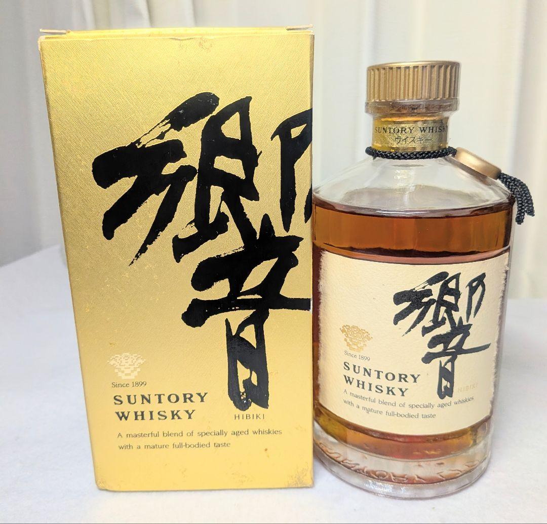 SUNTORY響ウイスキ- 旧ボトル　裏金ラベル　金キャップ響700ml 43%