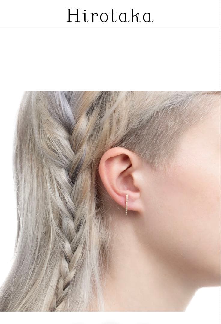 Hirotaka ショートバーダイヤモンドピアス